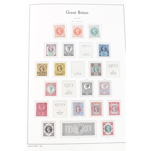 1285 - GREAT BRITAIN GB stamp collection held in one Lighthouse green leatherette album containing mint sta... 