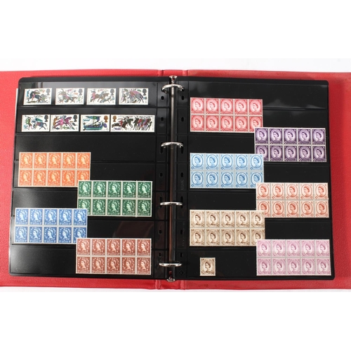 1288 - GREAT BRITAIN GB mint stamp collection held in one red ring Stelero binder album including around &p... 