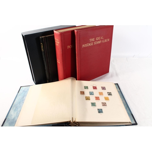 1297 - Stamp collection held across five albums to include two Stanley Gibbons Ideal postage stamp albums c... 