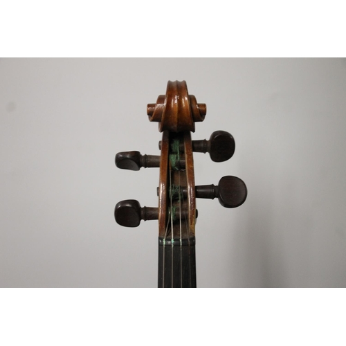 302 - French violin, c1910, with two piece back, interior label Lutherie Artistique Jean Baptiste Colin an... 