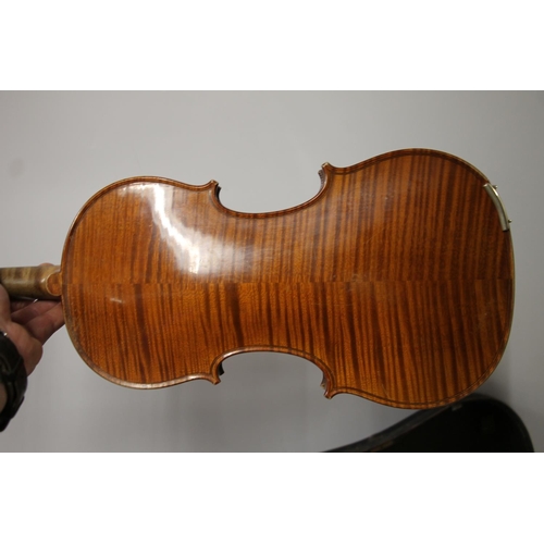 302 - French violin, c1910, with two piece back, interior label Lutherie Artistique Jean Baptiste Colin an... 