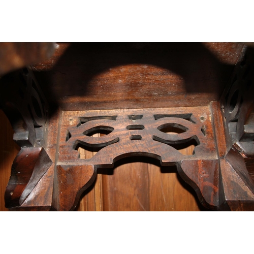 362 - Pair of Chinese hardwood plant stands, Republic period, the square tops over a pierced apron raised ... 