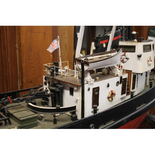 365 - Hand built detailed scale model of the 1962 tug boat 'Sea Trojan' IMO5316466, built for remote contr... 