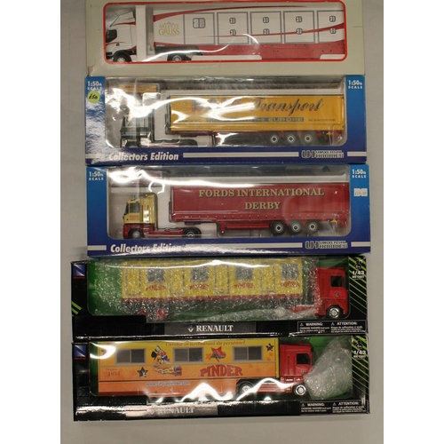 1172 - Four Universal Hobbies 1:50 scale diecast lorry models to include 5638 Fords Transport, 5641 Haig Tr... 