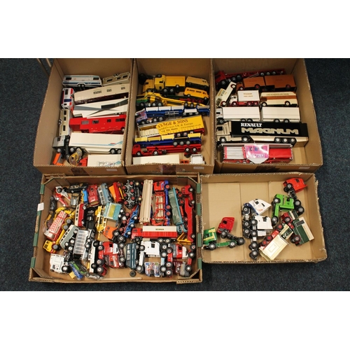 1182 - Over 50 unboxed diecast and other vehicle models including many articulated lorries, makers such as ... 