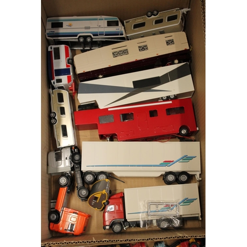 1182 - Over 50 unboxed diecast and other vehicle models including many articulated lorries, makers such as ... 