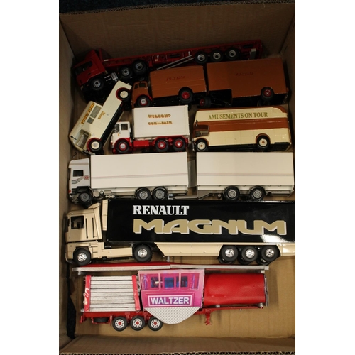 1182 - Over 50 unboxed diecast and other vehicle models including many articulated lorries, makers such as ... 