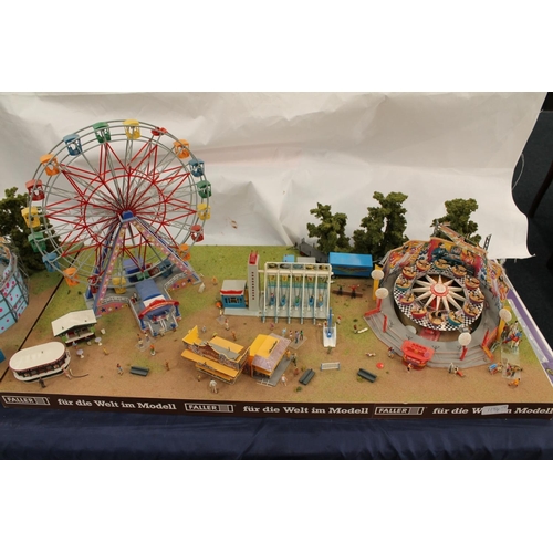 1184 - Large shop display advertisement model for Faller in three sections modelled as a funfair with waltz... 