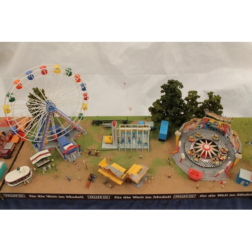 1184 - Large shop display advertisement model for Faller in three sections modelled as a funfair with waltz... 