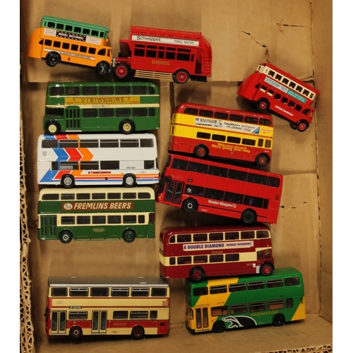 1185 - Over 100 unboxed diecast double decker bus models to include makers Corgi, EFE, Britbus, etc. most i... 