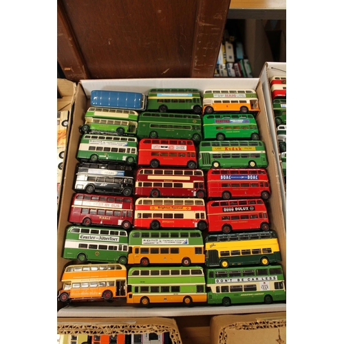 1185 - Over 100 unboxed diecast double decker bus models to include makers Corgi, EFE, Britbus, etc. most i... 