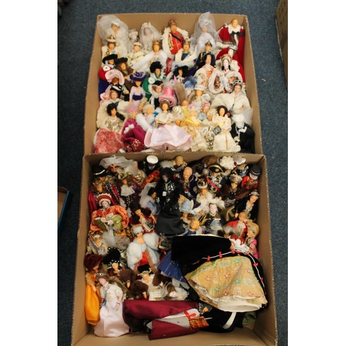 1193 - A large collection of over 90 Peggy Nisbet costume dolls to include Henry VIII, Shah Mohammed Riza P... 