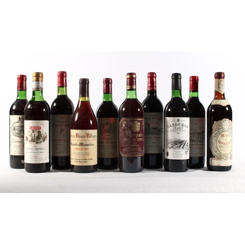 1225 - Ten bottles of vintage red wines to include CHATEAU HAUT CADET 1980 Saint Emilion Grand Cru no abv. ... 