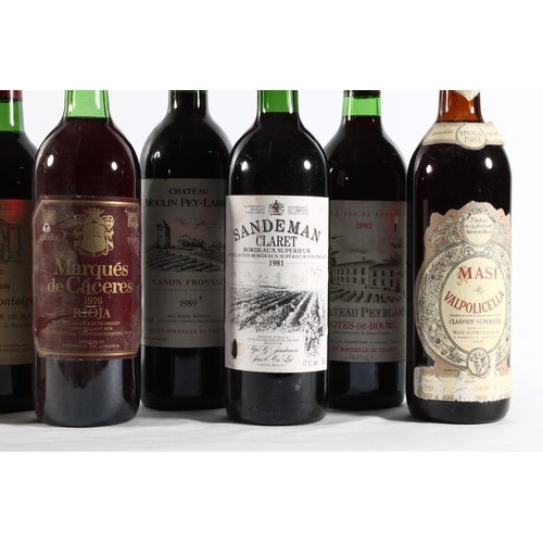 1225 - Ten bottles of vintage red wines to include CHATEAU HAUT CADET 1980 Saint Emilion Grand Cru no abv. ... 