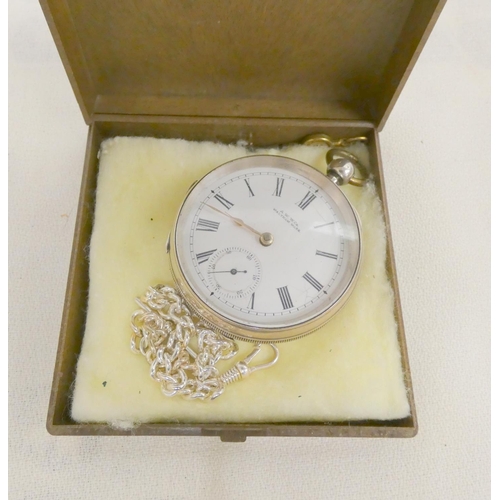 19 - A.W.W Co silver pocket watch.