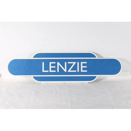 1189 - Railwayana, an enamel metal totem sign for Lenzie Station, the reverse stamped 'September 2002', 91c... 