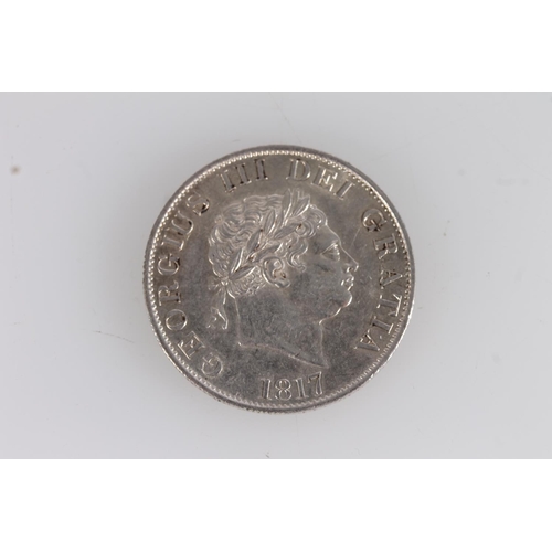 1314 - UNITED KINGDOM King George III (1760-1820) silver half crown 1817 small laureate bust S3789, a lovel... 