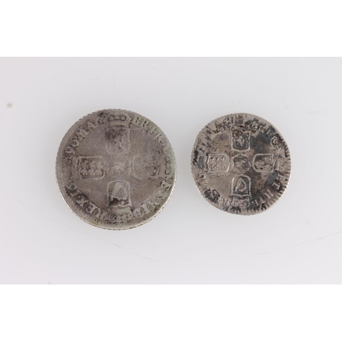 1318 - ENGLAND King William III William of Orange (1694-1702) shilling 1696 B, Bristol Mint, S3498 and a si... 