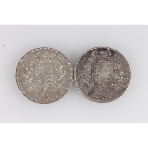 1320 - UNITED KINGDOM Queen Victoria (1837-1901) silver crown 1845 cinquefoil stops, S3882 and another simi... 