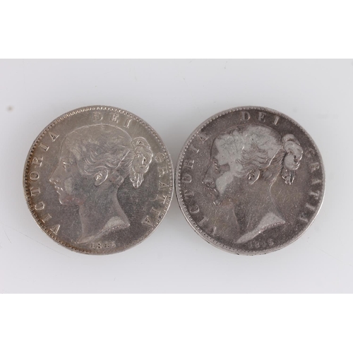 1320 - UNITED KINGDOM Queen Victoria (1837-1901) silver crown 1845 cinquefoil stops, S3882 and another simi... 