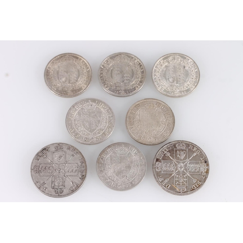 1324 - UNITED KINGDOM Queen Victoria (1837-1901) silver double florins 1887 and 1889, and half crowns 1887 ... 