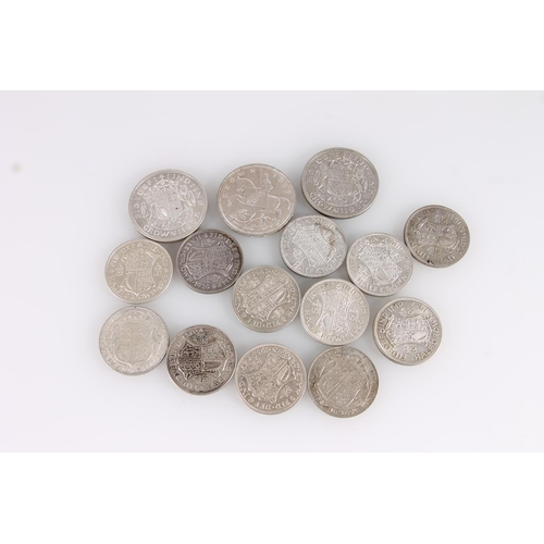 1326 - UNITED KINGDOM 500 grade silver (1920-1946) including crowns 1935 and 1937 x2, half crowns 1921, 192... 