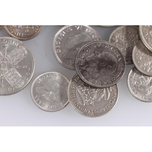 1327 - UNITED KINGDOM 500 grade silver (1920-1946) including florins 1921, 1926, 1936, 1937, 1939 and 1944,... 