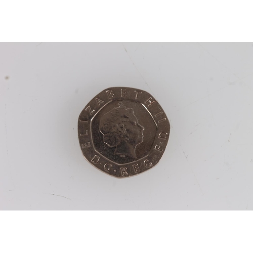 1329 - UNITED KINGDOM Queen Elizabeth II (1952-2022) twenty pence 20p 2008, no date, mule error coin.