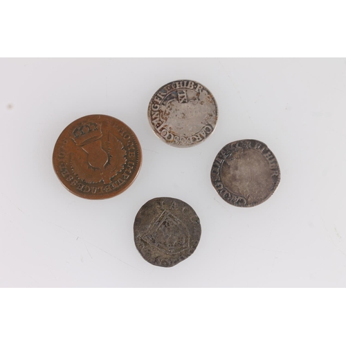 1332 - SCOTLAND James VI (1567-1625) eightpenny groat S5511 and two Charles I (1625-1649) silver forty penc... 