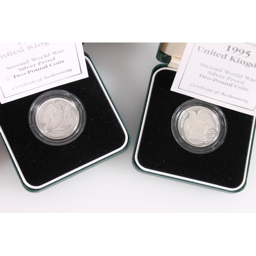 1346 - The Royal Mint UNITED KINGDOM Queen Elizabeth II (1952-2022) silver proof two pound £2 coins t... 