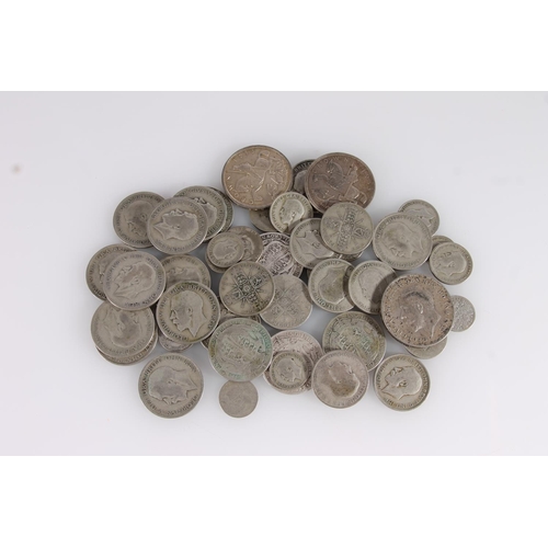 1364 - UNITED KINGDOM 500 grade silver (1920-1946) coins from circulation to include three 'Rocking Horse' ... 