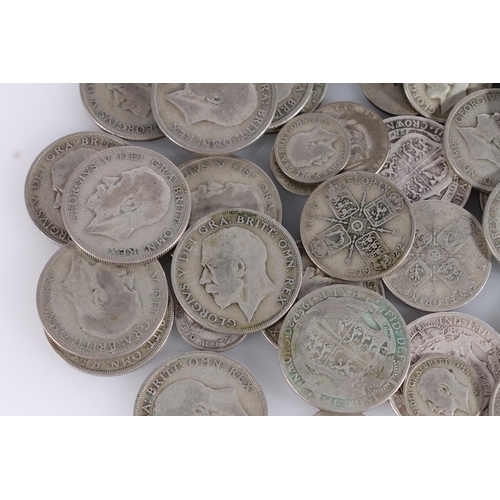 1364 - UNITED KINGDOM 500 grade silver (1920-1946) coins from circulation to include three 'Rocking Horse' ... 