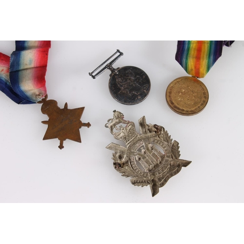 1407 - Medals of 7316 Private R Murray of the Kings Own Scottish Borderers comprising WWI war medal, victor... 