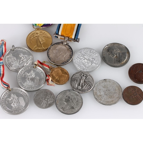 1418 - Medals of GS-20223 Private R Allison of the Royal Fusiliers comprising WWI war medal and victory med... 