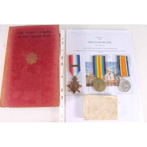 1422 - Medals of 5111 Private William Irvine of the 1st Battalion Scots Guards who died 11th November 1914 ... 