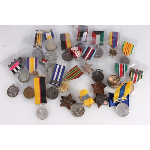 1434 - Replica medals to include a Khedives Sudan medal with Khartoum clasp stamped to the edge '3819 PTE A... 