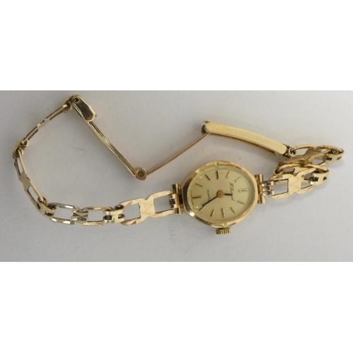 44 - Lady's H Samuel 9ct gold bracelet watch and another Majex without bracelet, nett 8.7g.