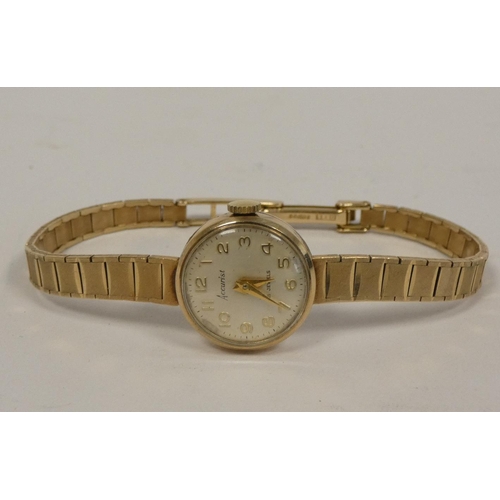 45 - Lady's Accurist 9ct gold bracelet watch, nett 12g