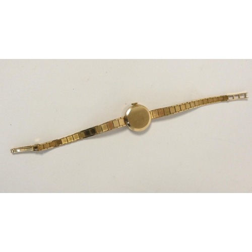 45 - Lady's Accurist 9ct gold bracelet watch, nett 12g