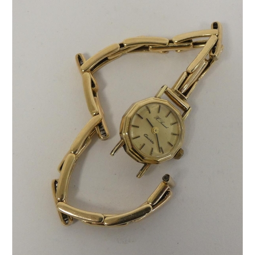 46 - Lady's H Samuel 9ct gold bracelet watch, nett 10g.