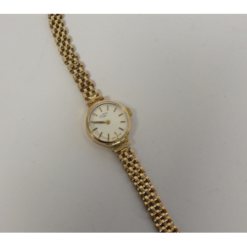 47 - Lady's Rotary 9ct gold bracelet watch, nett 11.5g.