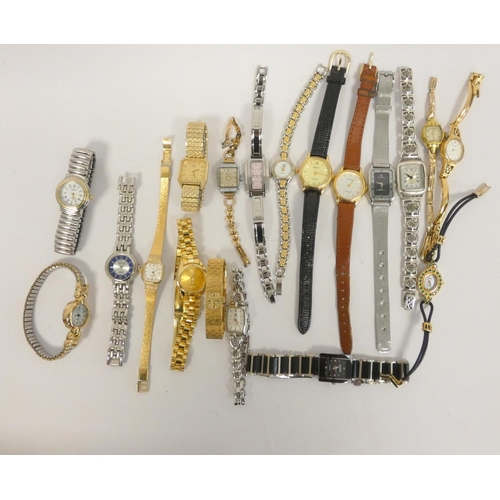 54 - Quantity of rolled gold and other lady's fashion watches, mostly quartz.