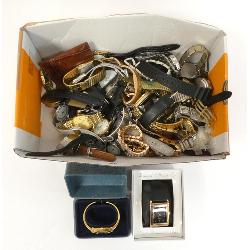 55 - Quantity of rolled gold and other gent's fashion watches, also mostly quartz.