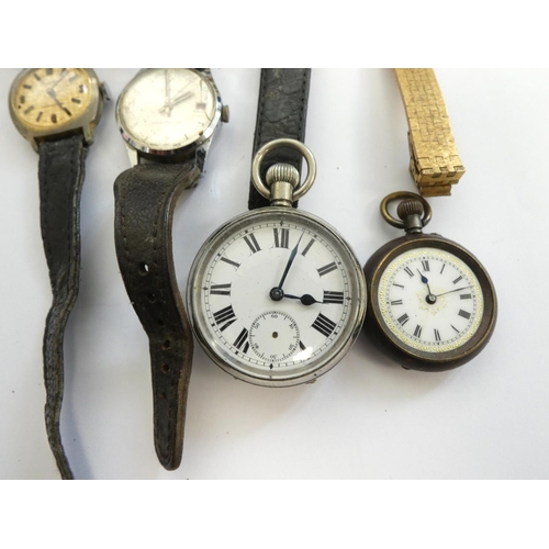 64 - Group of vintage wristwatches to include Rotary 17 jewels incabloc watch, Trafalgar etc. Also two po... 