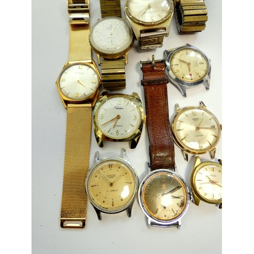 65 - Group of vintage wristwatches to include two examples by Lanco, Smiths Empire, Sekonda etc.