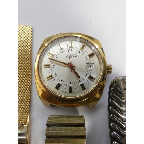 65 - Group of vintage wristwatches to include two examples by Lanco, Smiths Empire, Sekonda etc.