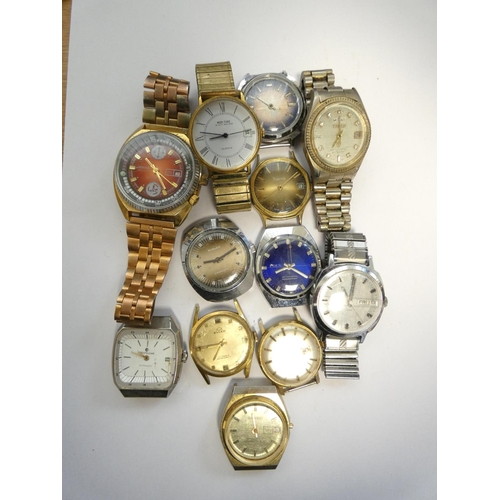 67 - Group of vintage wristwatches to include Sekonda 21 jewels, Buler 17 jewels, Avalon etc.