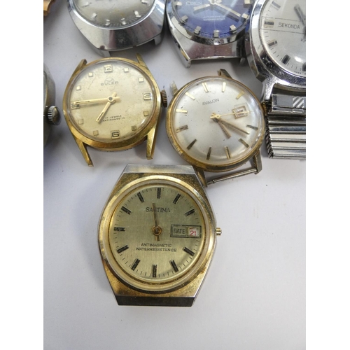 67 - Group of vintage wristwatches to include Sekonda 21 jewels, Buler 17 jewels, Avalon etc.