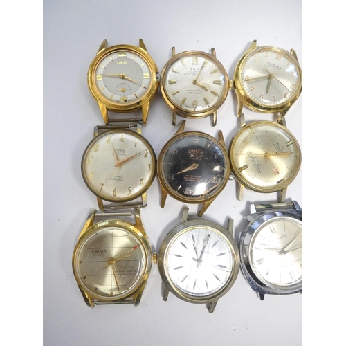 68 - Group of vintage wristwatches to include Oris Super 17 jewels, Fero Feldmann, Buler etc.