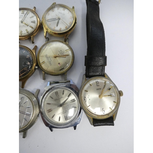 68 - Group of vintage wristwatches to include Oris Super 17 jewels, Fero Feldmann, Buler etc.